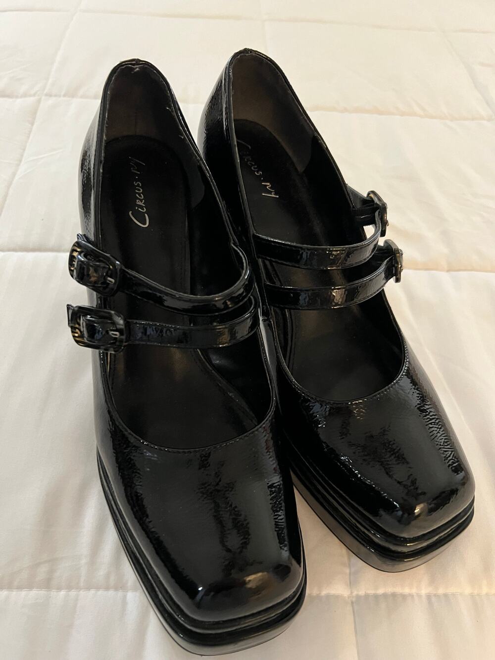 Circus NY Pepper Mary Jane Plat Form Shoes Size 8.5M Patten Leather